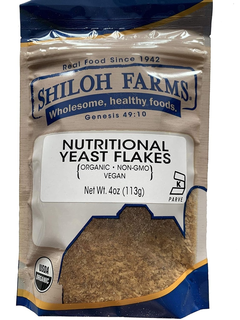Kmetije Shiloh Organic Nutritional Yeast Kosmiči - 4 Ounce Bag - Veganski proteini - VELIKA POVEZAVA VAŠEGA RASTLINSKEGA DIETA
