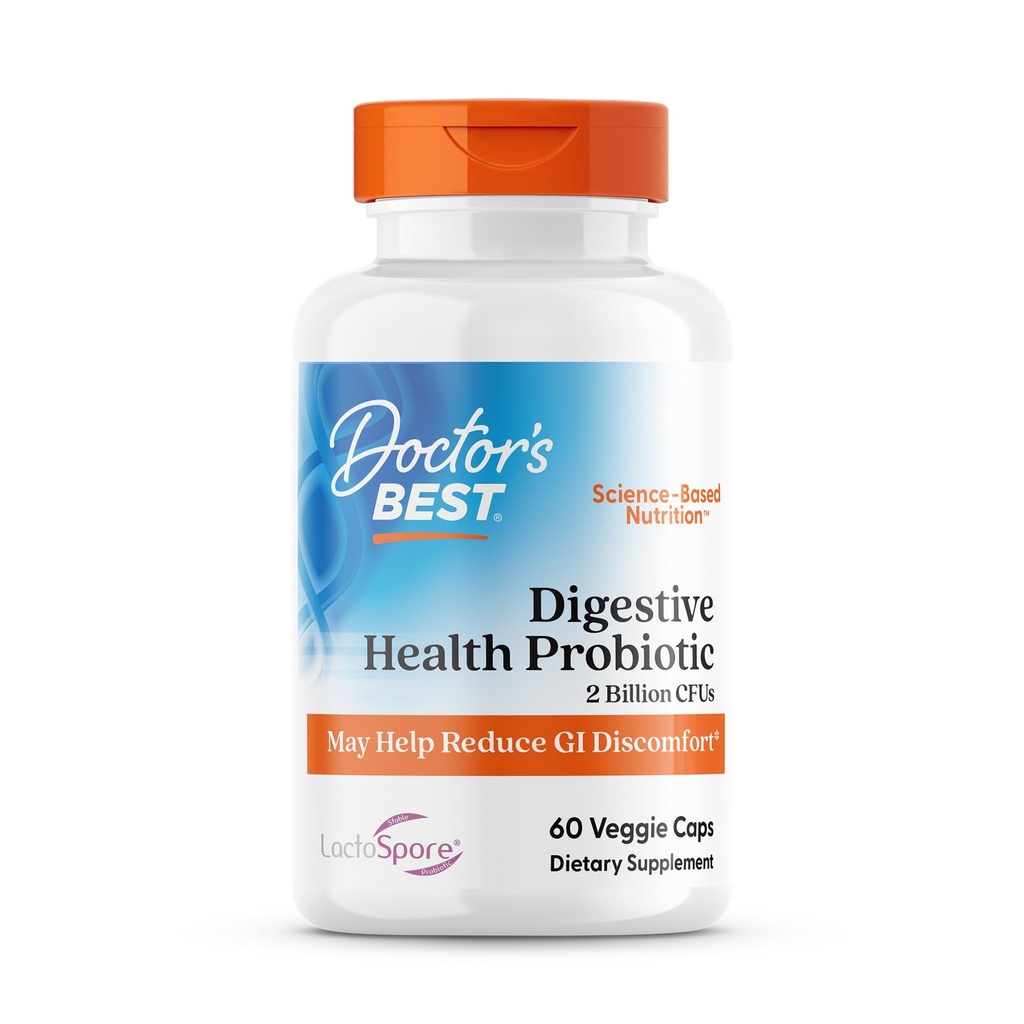 Zdravnik's Best Digestive Health Probiotic 2 milijarda z Lactospora, Non-GMO, Vegan, Gluten Free, Soy Free, 60 Veggie Caps (DRB-00464)