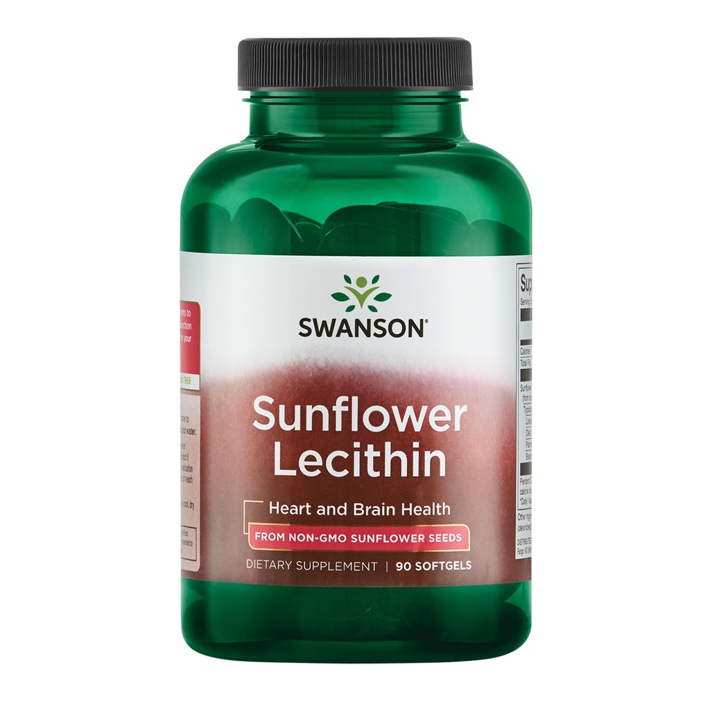 Swanson sončnični lecitin - Zeliščni dodatek spodbujanje zdrave funkcije možganov - naravna formula podpora zdravje srca in zdravo lipid ravnovesje - (90 Softgels, 1200mg vsak)