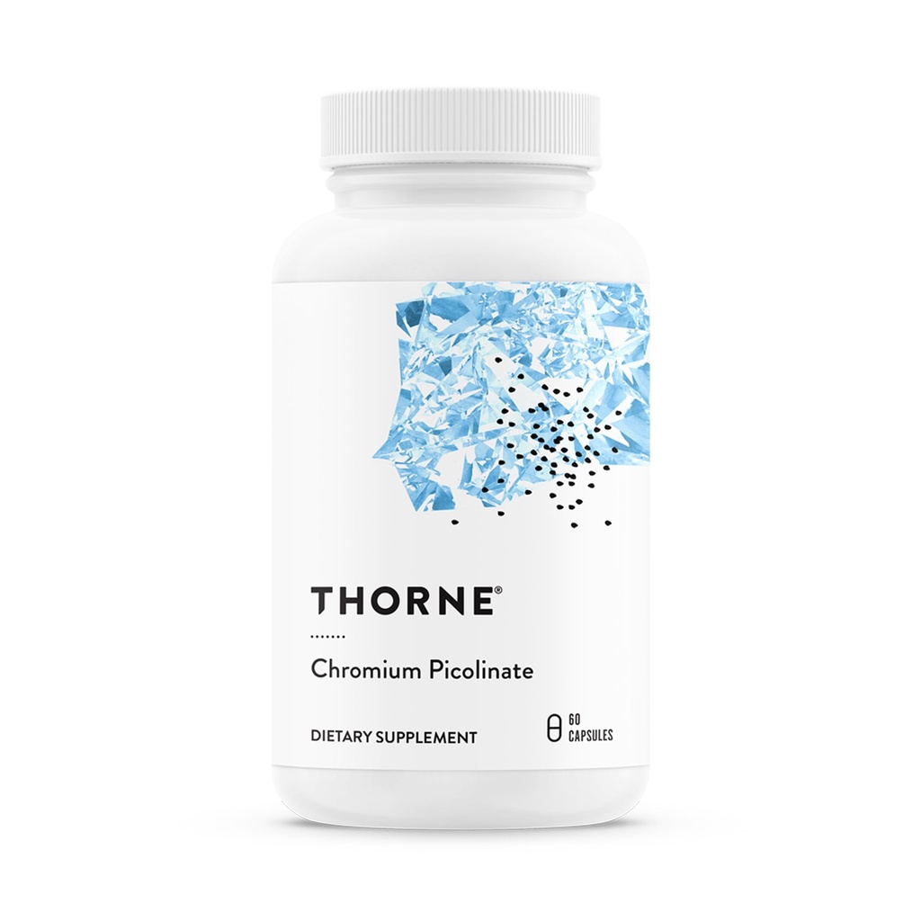 THORNE - Chromium Picolinate - Essential Mineral Supplement for Healthy Metabolism Support - Supports Carbohydrate Cravings* - Third-Party Certified - Dairy, Soy & Gluten-Free - 60 Capsules