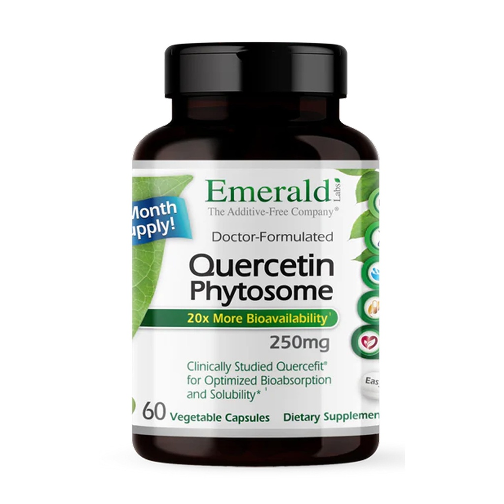 EMERALD LABS Quercetin Phytosome - Quercetin Complex za podporo imunskega sistema - Vegan & Gluten-free - 60 rastlinskih kapsul