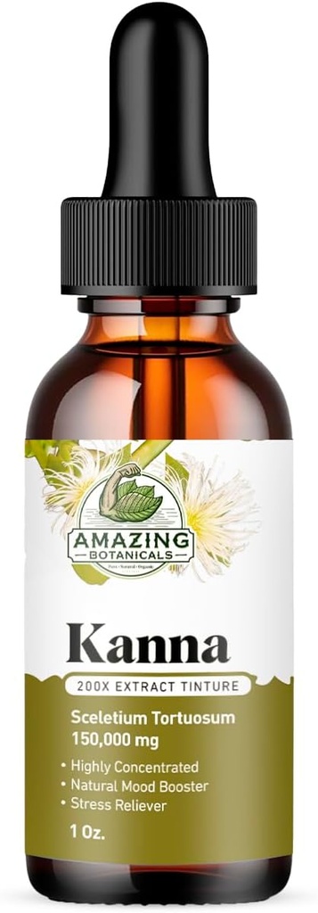 Neverjetni Botaniki Sceletium Tortuosum Kanna Extract Tinkture 200x Menstrum – Tekoči dodatek – 30ml (1oz)