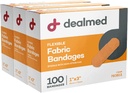 Deljeni sterilni fleksibilni tkanine Lepljivi trakovi – 1x3 Inch – 100/Box - 3 škatle - Vdihljiva prvo pomoč Strip Pack - Mehka stretch rane obliž za medicinske, nujne komplete in klinika