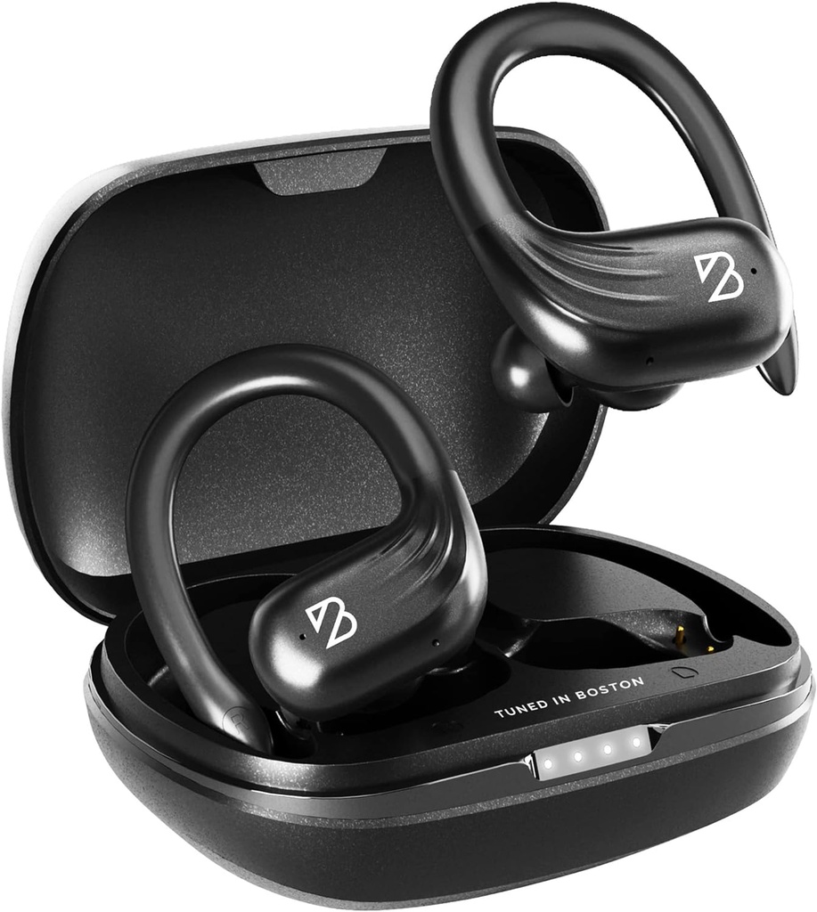 Back Bay Audio Runner 60 Brezžične tekače slušalke, 80 ur dolgo baterijsko življenje nad ušesom z ušesiHooks, Oviti okrog slušalk Wireless Bluetooth slušalke z mikrofonom, slušalke v ušesnih slušalkah