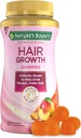 Naravni Bounty las rast Gummies za podporo Thicker, Fuller las z biotin, Silicij & Arginin, Peach Mango Flavor – Gluten brezplačno, Vsebuje brez laktoze, natrij ali ribe, 60 Count/30 Servings