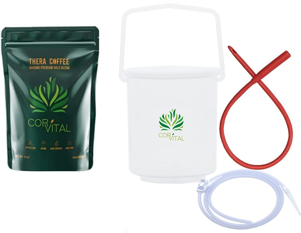 Komplet za čiščenje Colon z 1 LB Enema Coffee - Gerson Odobreno Domov Enema komplet - Enema Bucket Kit - Terapija Pražena kava Detox čiščenje - Enema Coffee Organic