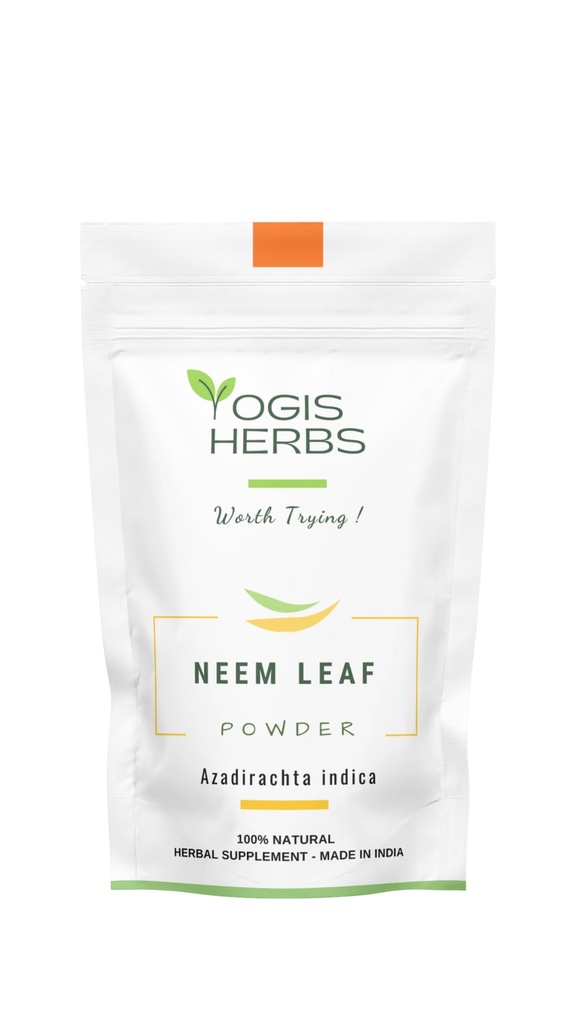 YOGIS HERBS Neem Leaf Powder – Pure Azadirachta Indica za razstrupljanje, Imunska podpora in čista koža – 100% naravni zeliščni dodatek (1 Lb)