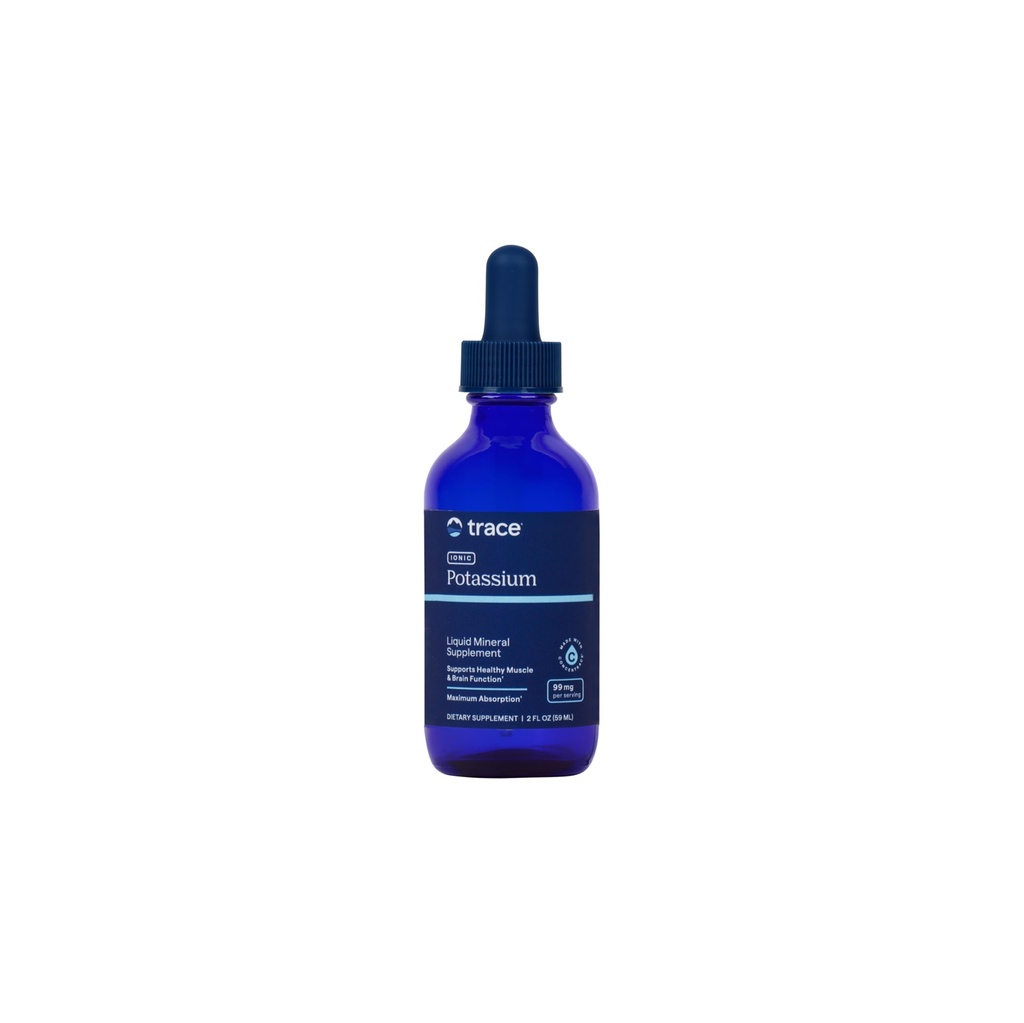 Trace Minerals Ionic Kalij - Tekoči kalij dodatek za zdravo delovanje možganov in mišic - Živčna podpora - Easy Absorption - Vegan - Non-GMO - Unflavored - 2 fl oz (32 Servings)
