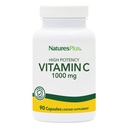 Natures Plus Vitamin C - 1000 mg Askorbinska kislina, 90 vegetarijanskih kapsul - visoko žilno-imunska podpora, antioksidant - brez koruze, brez glutena - 90 servov