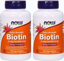 Now Foods Biotin 10 mg Dodatna jakost 120 Vcaps, pakiranje po 2