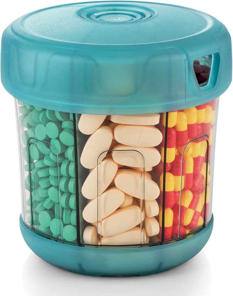 Ekstra velik dodaten organizator z XL 7 velike dele, TPU soft Lid enostavno naložiti in za uporabo tablete Dispenser, 1 mesec Jumbo vitamin imetnik medicina shranjevanje