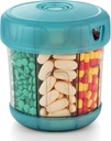 Ekstra velik dodaten organizator z XL 7 velike dele, TPU soft Lid enostavno naložiti in za uporabo tablete Dispenser, 1 mesec Jumbo vitamin imetnik medicina shranjevanje