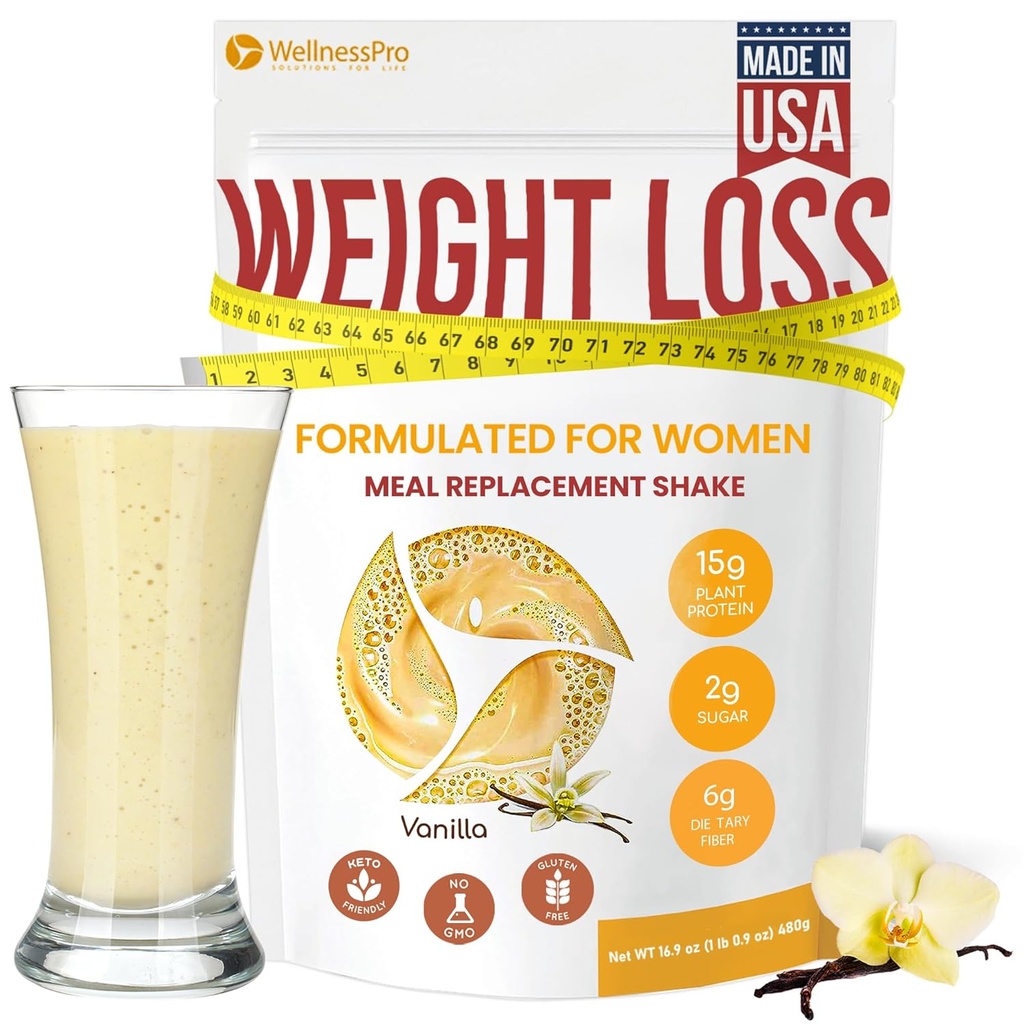 HARMONIFY Nadomestni Shake za ženske z aromo Vanilla, Keto Frıendly, Kosher Certfied Protein Powder, Pre & Probiotics za enostavno preperevanje, Brez sukraloze vključeno, 16,9 Oz