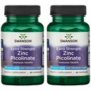 Swanson Premium Blagovna znamka Extra Jakost Cinkov pikolinat – oznaka za telo Imunska zdravila – 50 mg na kapsulo – 60 kapsul, pakiranje po 2
