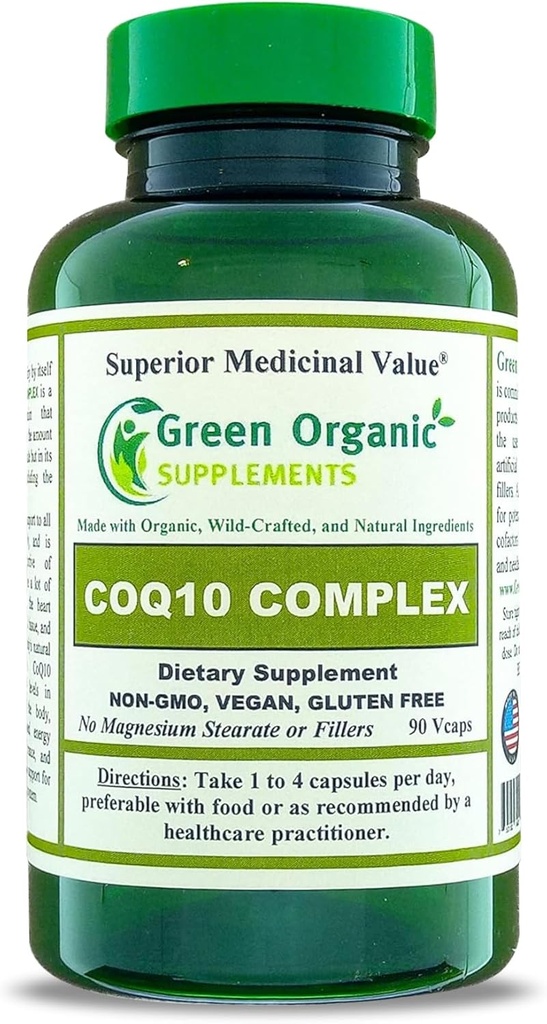 Zelena Ekološka dopolnila Coq 10 Complex, Ubikinon, 90 VCaps, visoko Absorbljiva, ne-GMO, Gluten-free (enota)