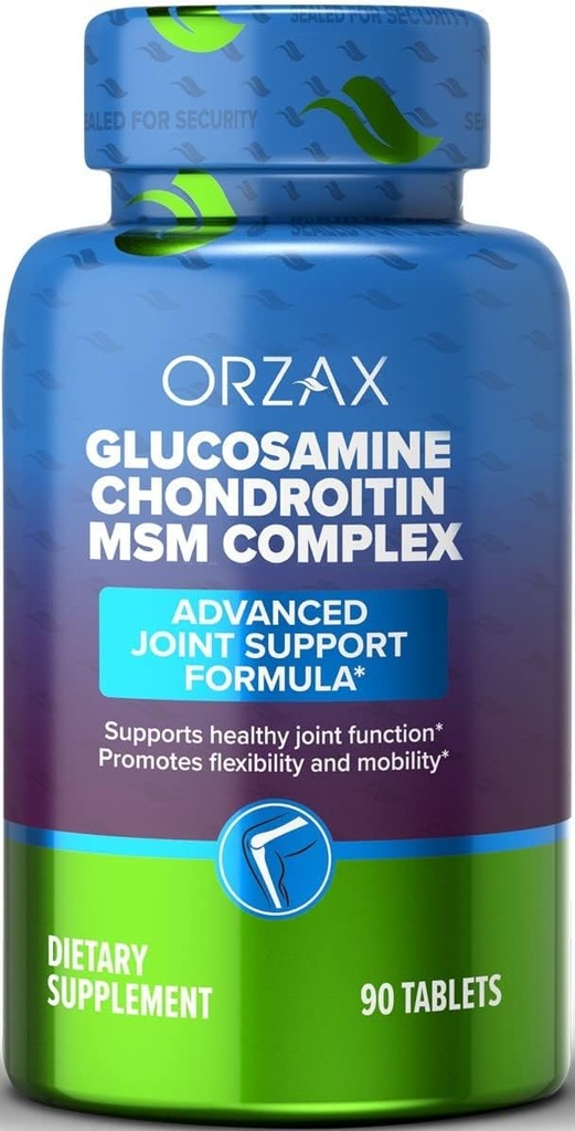 ORZAX vse-v-enem skupno podporo dodatek z glukozamin Chondroitin MSM - Kurkuma, Collagen, Bromelain & Boswellia Extract kapsule, funkcija & Comfort - 90 tablet