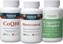 Vzorec Wellness zdravo staranje paket - CoQ10, Resveratrol, Kognitivni kompleks - spodbuja brezčasno zdravje & Wellness - 3 Pack, vse naravno, Vegansko-prijateljski formule