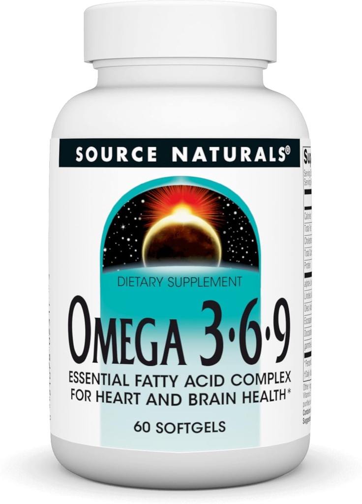 Vir Naturals Omega 3-6-9, Essential Maščobne kisline kompleks za zdravje srca in možganov* - 60 Softgels