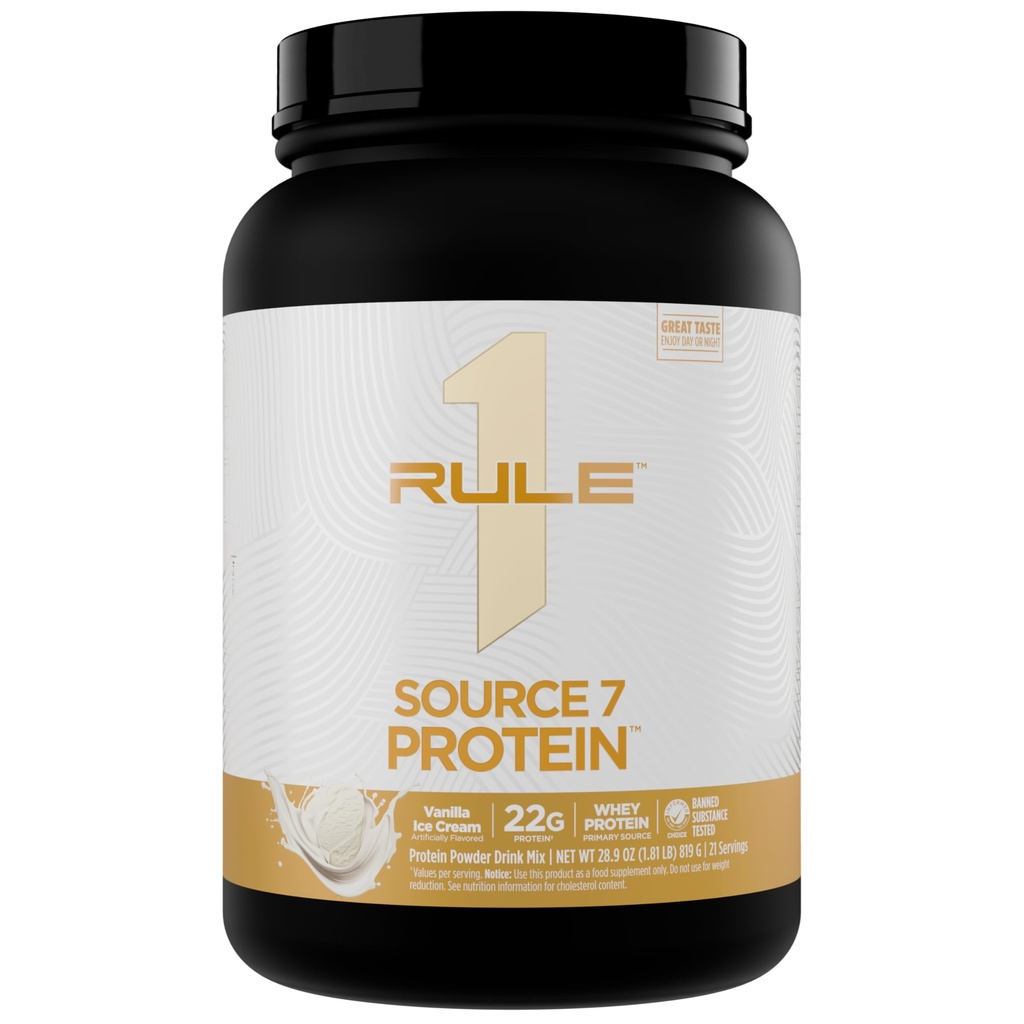 Pravilo 1 Vir 7 Protein – Decadent Flavor, Velvety gladka tekstura, 22g Every Protein, in 10g Seveda pojavljajo EAAs na služijo iz 7 Premium virov (1.8 funti*, Vanilla Ice Cream)