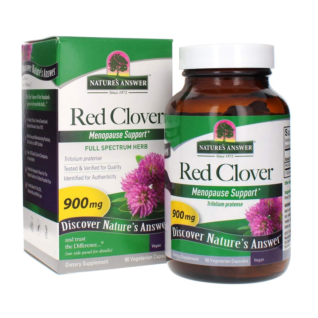Narava odgovor Red Clover Trifolium Pratense Full Spectrum Herb Natural Vegetarijan Vegan Visoka moč Prehranske dopolnila Idealna za Menopause (90 kapsul)