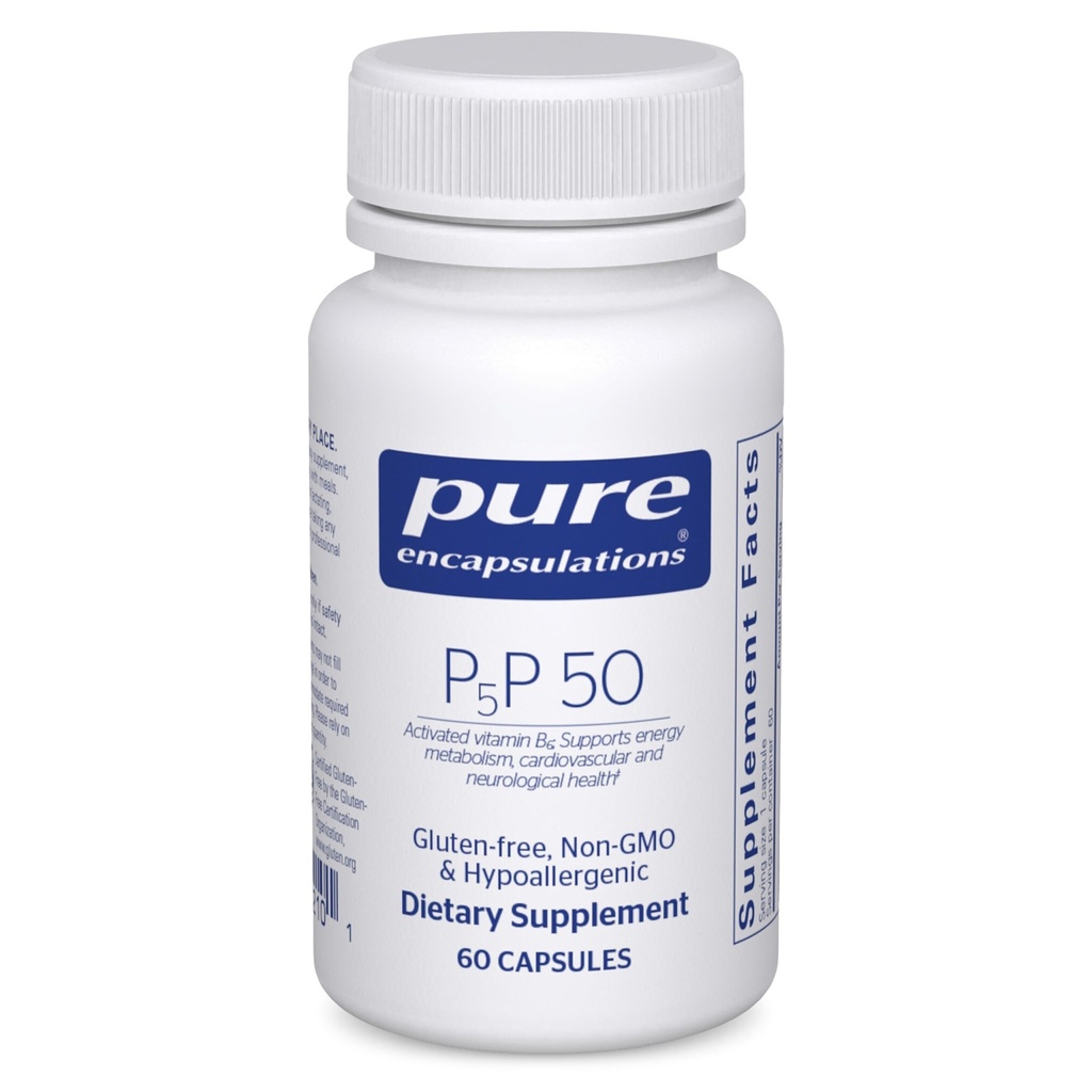 Čiste inkapsulacije P5P 50 - aktivni vitamin B6 - podpira energijo Presnova in zdravje možganov* - Gluten Free & Non-GMO - 60 kapsul
