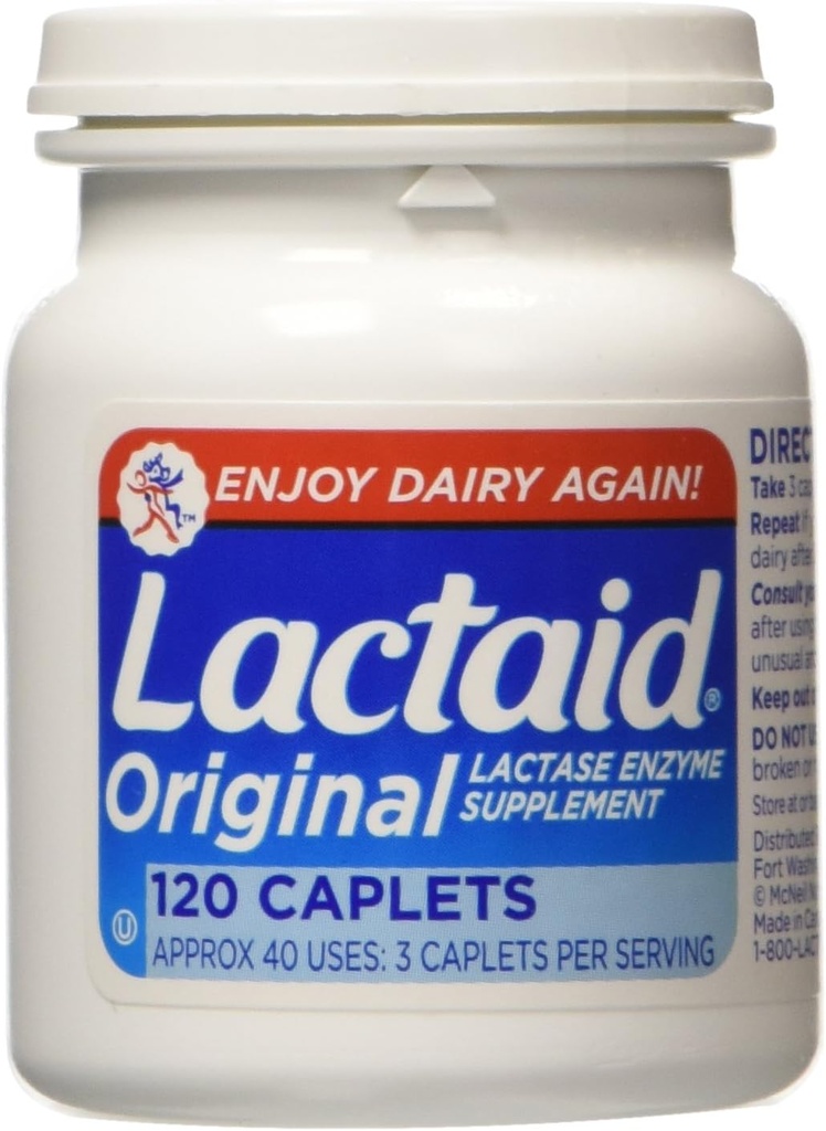 Lactaid Original Jakost Lactase Enzyme dodatek, Caplets - 120 ea