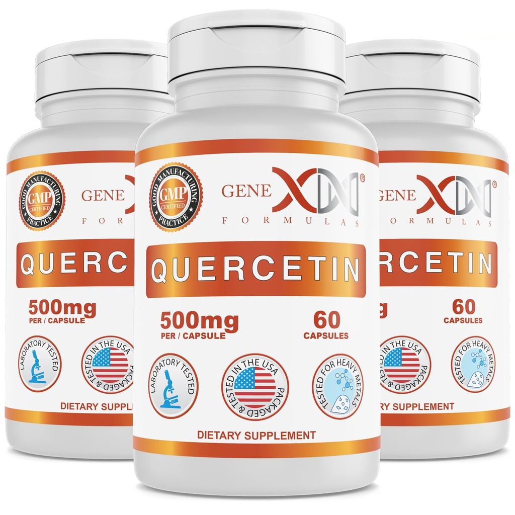 Genex Formule Quercetin 500 mg (60 kapsul) Ne- GMO, Gluten-free (3 pakiranja)