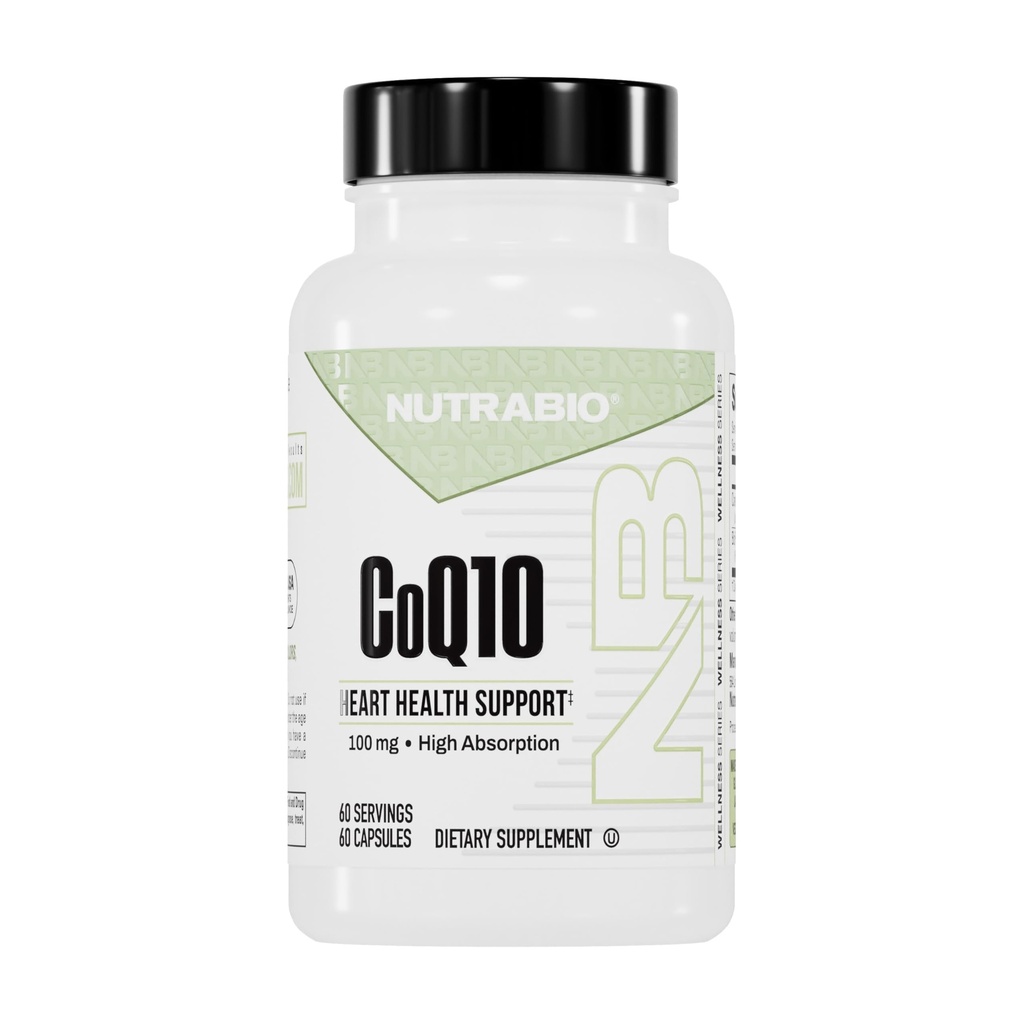 NutraBio CoQ10 prehranska dopolnila, zdravo srce funkcijo in celično proizvodnjo energije, 100mg - 60 kapsul