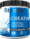 fitcode Kreatin monohidrat 5 Gram čistega mikroniziranega kreatin monohidrata za izgradnjo mišic, regeneracija, moč in stamina, nearomatiziran prašek, 60 Servinga