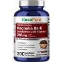NusaPure Magnolia Bark 20:1 Extract, 250 mg enakovredno 5.000 mg 200 Vegetarijanske kapsule ne-GMO