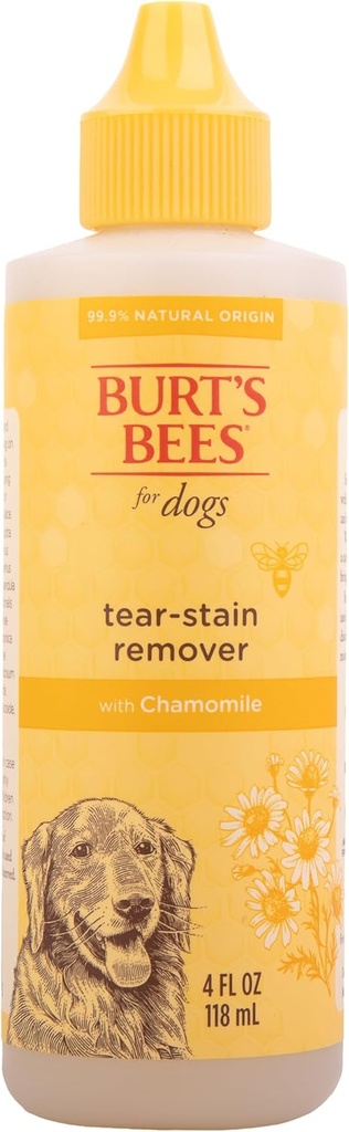 Burtove čebele za hišne ljubljenčke Tear Stain Odstranjevalec za pse s kamilico, 99,9% Formula naravnega izvora, Dog Tear Stain Odstranjevalec, Pasje oči čistilec 4 oz