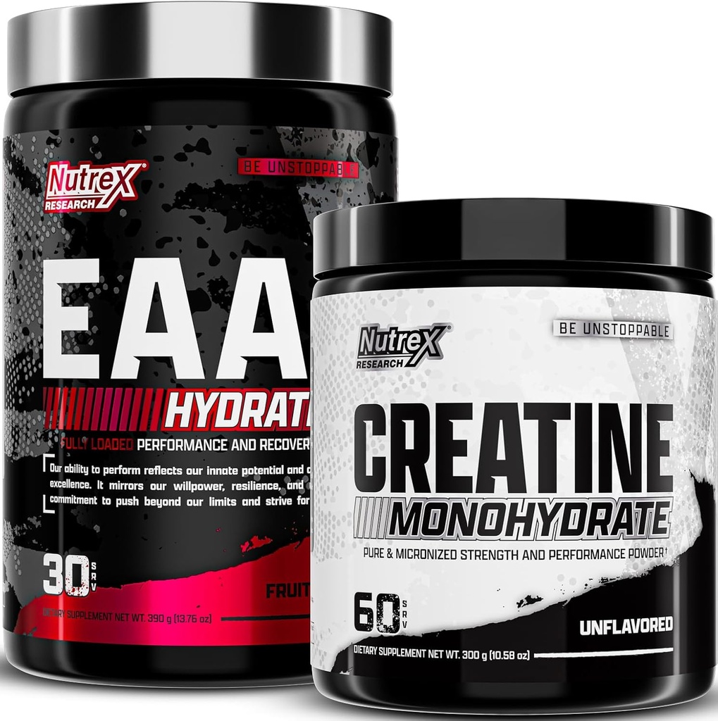 Raziskave Nutrexa EAA Hydration Fruit Punch & Kreatin monohidrat v prahu