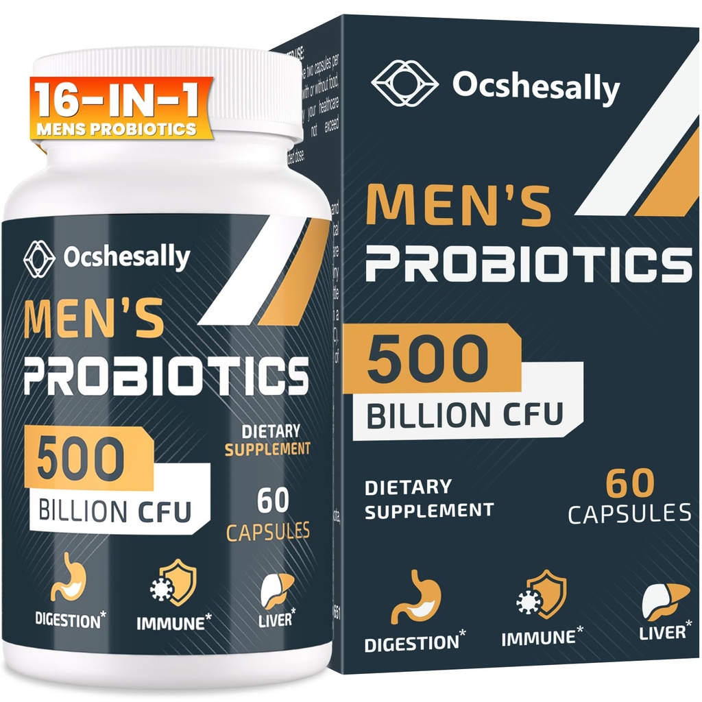 Probiotiki za moške, 500 milijard CFUs & 12 sevov Mens probiotiki, s kurkuma, brusnice, Goji - Probiotiki za digestivno zdravje, Gut, Imuno & napihnjenost, Prostata & urinarni trakt Zdravje, 60 kapsul
