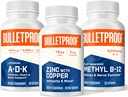 Neprebojna trojna nevarnost Moč paket, Vitamini A-D-K, 30 Softgels, cink z bakrom, 60 Kapsule, metil B-12, Spearmint Flavor, 60 Lozenges