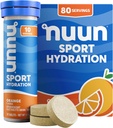 Nuun Sport Elektrolitske tablete z magnezijem, kalcijom, kalijem, kloridom in natrijem, brez glutena in vegana, oranžna, 8 pakiranj (80 skupaj)