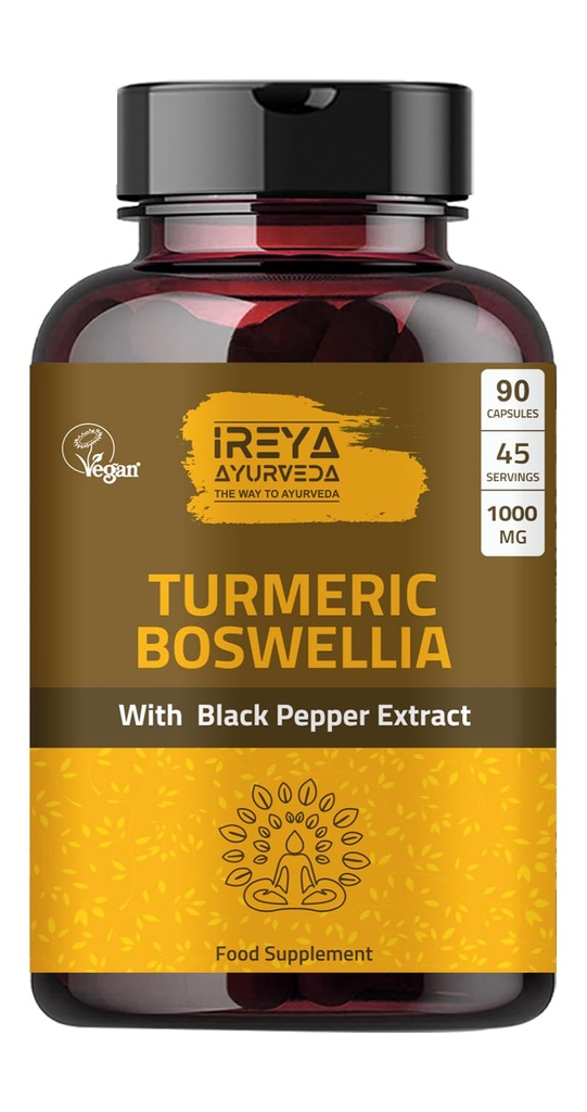 Izvleček Boswellia Extract kapsule (90 kapsul) 1000 mg - Boswellia Serrata s 95% ekstraktom črnega popra in kurkuminoidi in 65% ekstraktom Boswellia