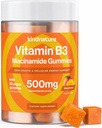 kindnature Vitamin B3 Niacinamide Gummies 500mg – Flush-Free Niacin Supplement – Supports Skin, Energy & Nervous System Wellness – Vegan, Non-GMO, Gluten-Free, Soy-Free – 90 Gummies