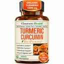 Kurkumin dodatek - 1200 mg Organski kurkumin + Tumerski ekstrakt (95% kurkuminoidov) za skupno podporo in digestivno zdravje - Kurkumin dodatek - čisti kurkumin s črnim poprom - 60 kapsul