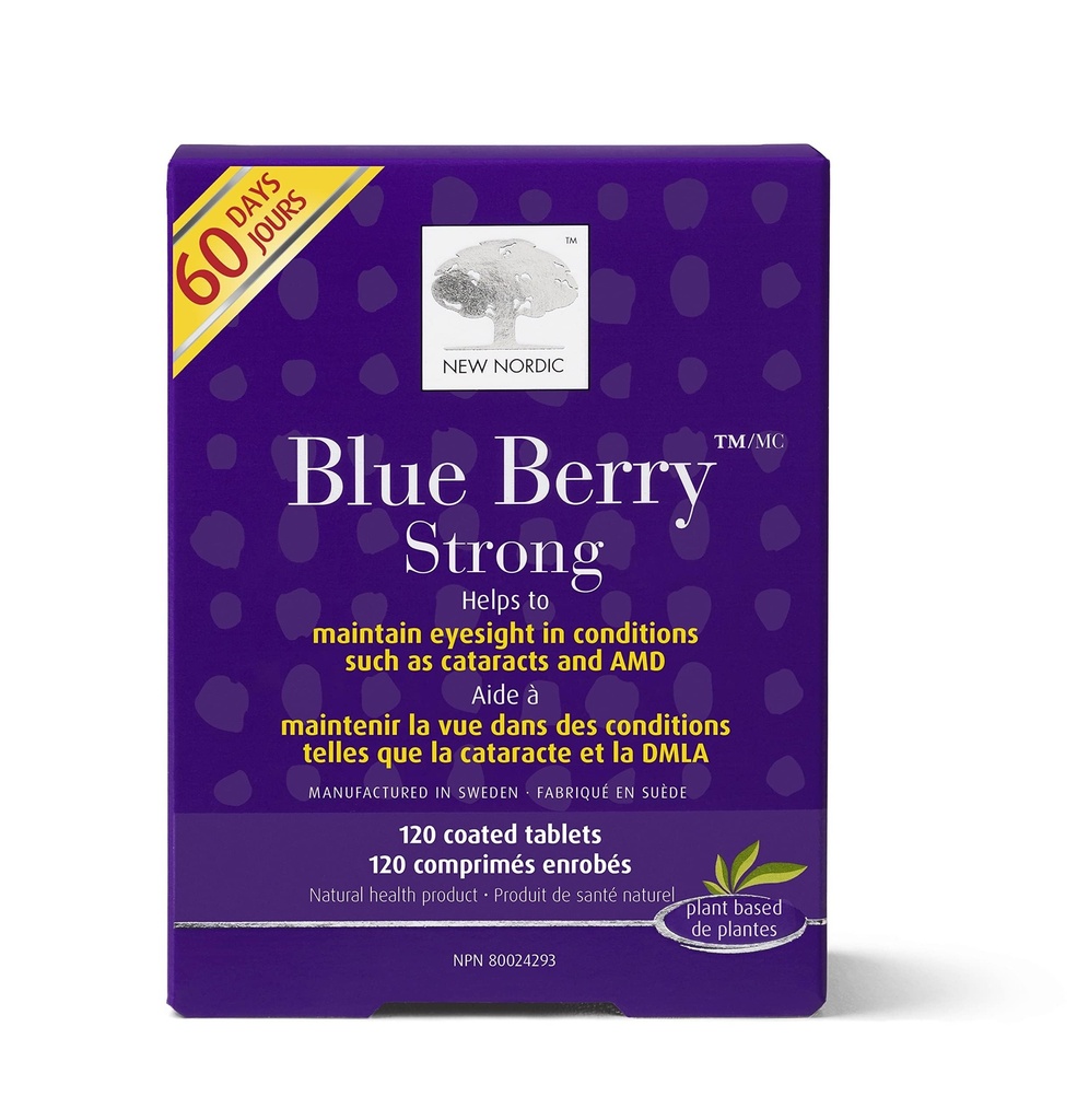 NOVO NORDIC Blue Berry Eye Vitamin Lutein dodatek z cinkom, Podpira Makularne pigmentacije, funkcije oči in vida, 60 tablet (Pack po 1)