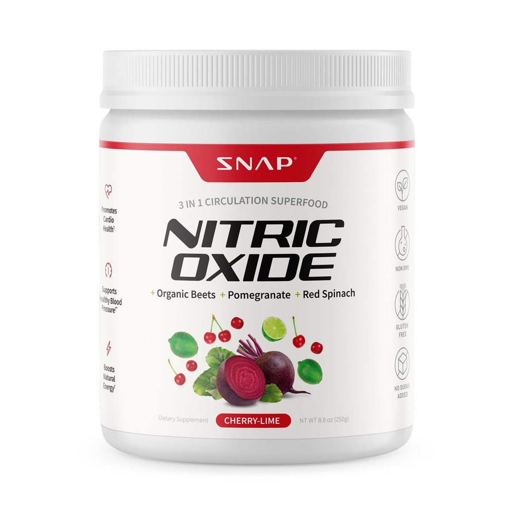 Snap dodatki organska pesa korenski dušikov oksid v prahu - podpira energijo in zdravo cirkulacijo, 8,8 oz (30 obroki, 1 mesec dobave), Cherry Lime