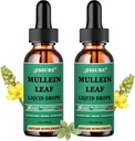 (2 paket) Mullein kapljice za pljuča - Mullein Leaf Extract - Made in UK - Tinkture podpora zdravje dihal,Lung Detox,Bronchial čiščenje -Liquid kapljice 5X močnejši od Mullein čaj,Pills
