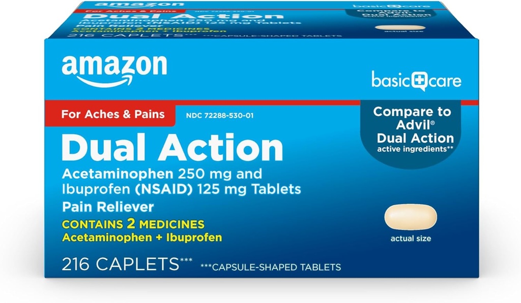 Basic Care Dual Action Acetamofen 250 mg in Ibuprofen (NSAID) 125 mg tablete, 216