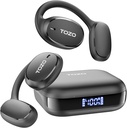 TOZO OpenEgo Open Earbuds Bluetooth slušalke, 80Hrs Playtime Wireless slušalke z ušesi, digitalni zaslon, 32 EQ načini, Jasno klic, Udobno obleko, Sweat-Proof za tek vadbe črna