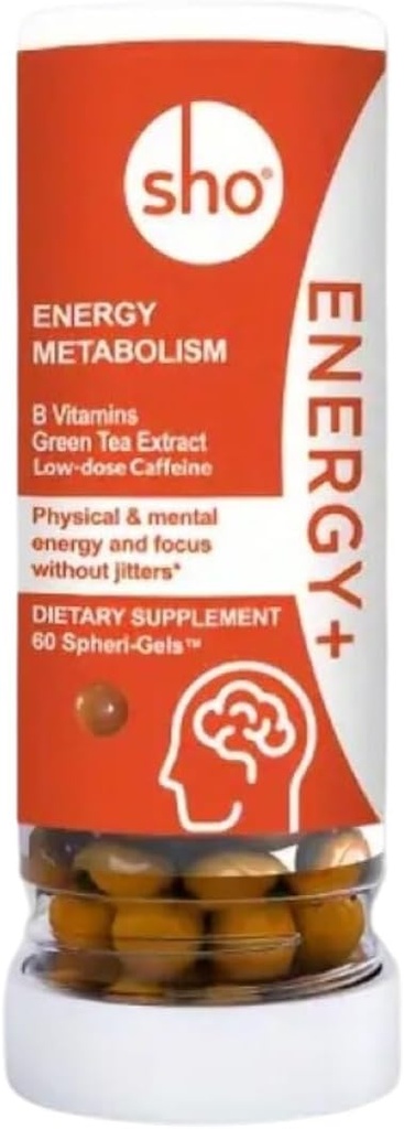 SHO Energija+ Veganska Energija & Focus Dodatki 60 Tablete-Matcha Extract, Metilirani B kompleks vitamin B kompleks, in kofein Natural Energy Booster za moške in ženske brez Crash & Jitters, Ponovno polnjenje steklenice