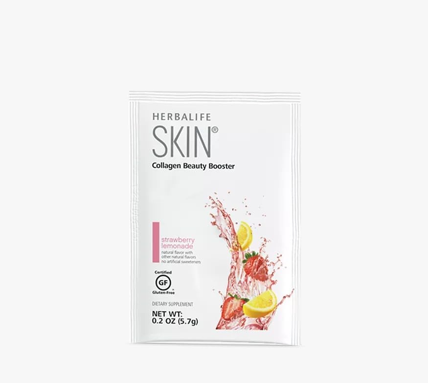 Herbalife Skin Jagoda Limonada 30 Packet (5.7G) Kolagen Kolagen Beauty Booster: Brez umetne arome, brez umetnih sladil, Gluten-free