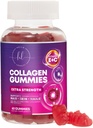 Kolagen Peptide Gumies z 2500 mcg Biotin - hidrolizirani proteini tipa I in III Multi Collagen dodatek z vitaminom C in cinkom - Podpora za lase, kožo, nohte, Okusno Granatno aromo - 60 Gumies