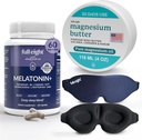 Spanje: 3D svetlo blokiranje spanja maska, melatonin+ hitro raztapljanje melatonin dopolnila 60 Kapsule, in magnezijevo telo maslo za natezne noge in tesno mišice, 4oz krema