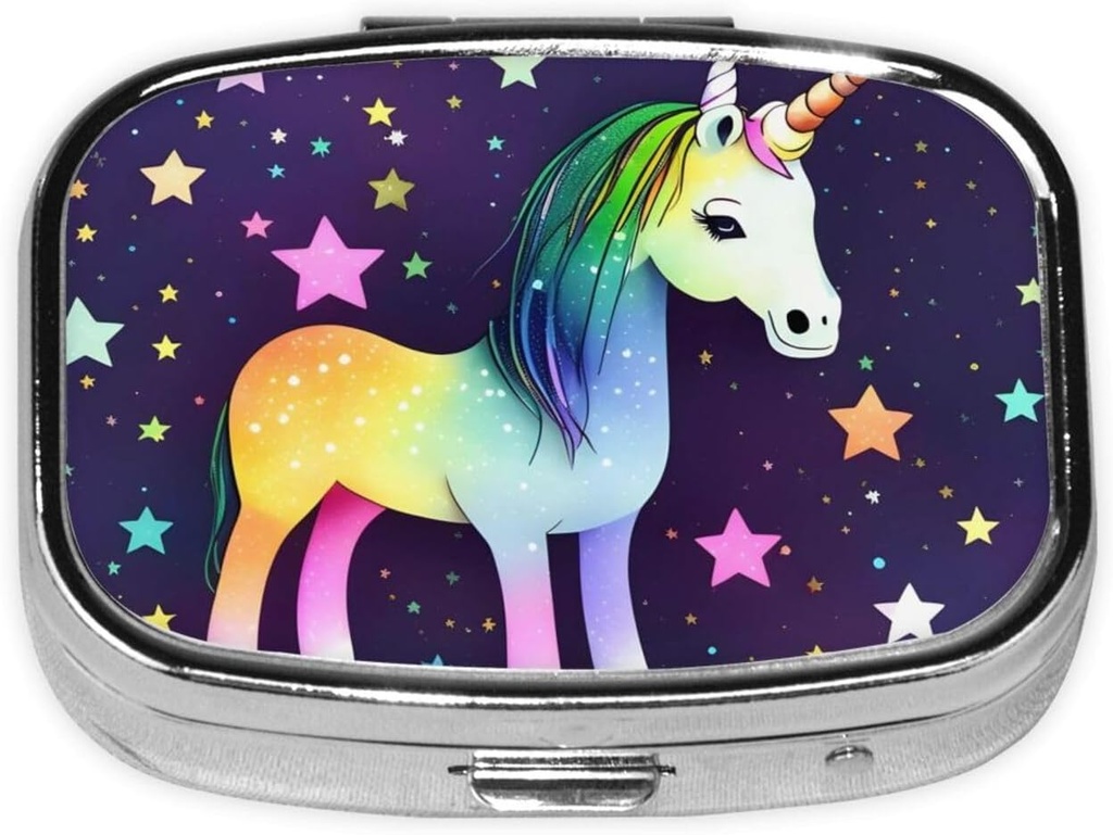 Box tablete, majhne tablete Primer za Purse & Pocket, Cute Medicine Organizator potovalne tabletebox, Prenosne tablete vsebnik imetnik za zadrževanje vitaminov, Medication, ribje olje in dodatki,One-Horse Star
