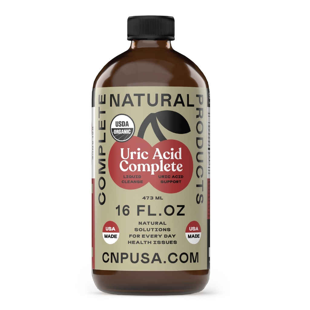 CNP Uric Acid Cleanse Liquid Supplement 16oz - Organic Cherry Formula for Joint Comfort Support, Fast Absorbing Detox Blend, Glass Bottle Made in USA, Natural Daily Wellness Certified Organic Kosher