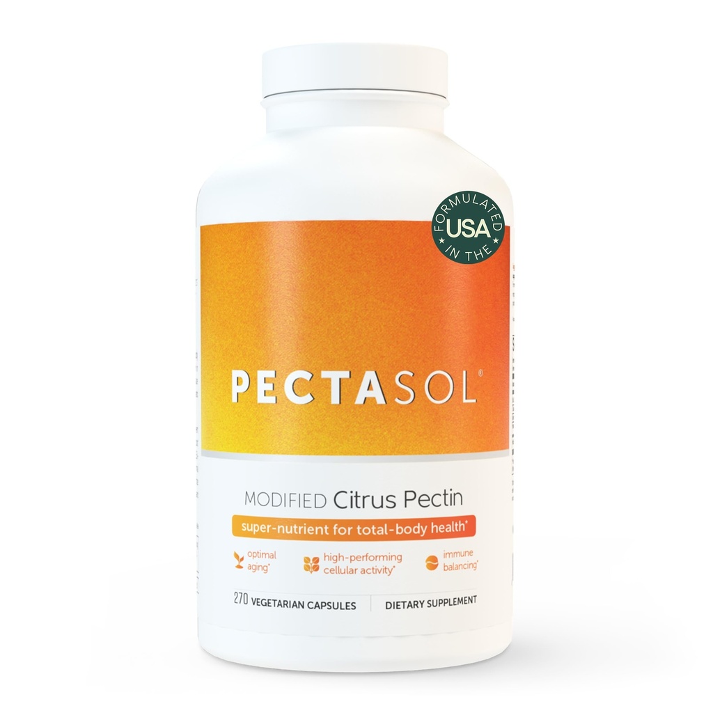 PectaSol, modificiran Citrus pektin – 270 kapsul – kompletno zdravstveno dopolnilo za podporo srcu, imunskemu sistemu, vnetju in zdravemu staranju + ohranjanje zdravih ravni galektina-3